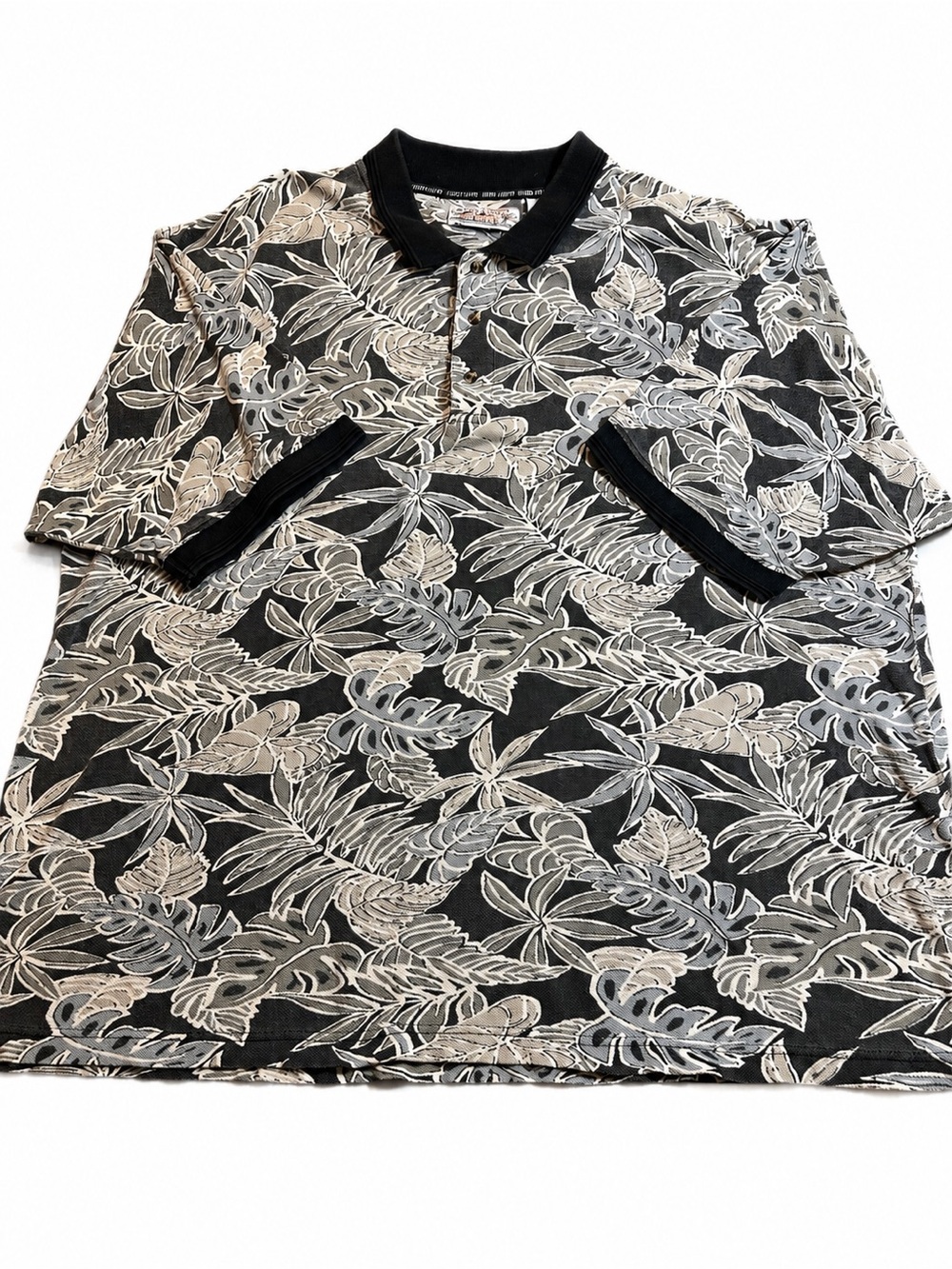 Island 2 Island Mens 3X Hawaiian Polo Shirt Tropical Floral 100% Cotton Aloha